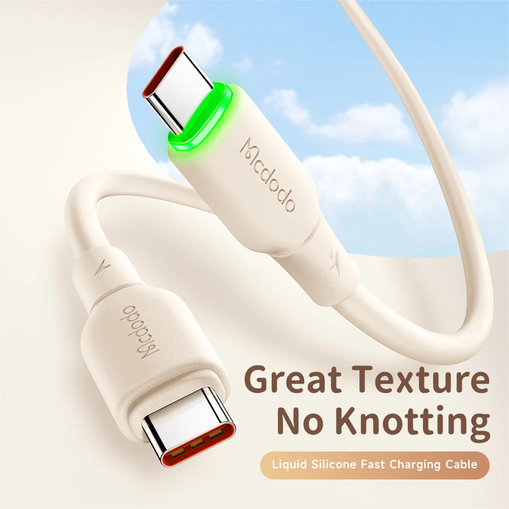 Mcdodo Silicone USB C to USB C 65W Data Cable with LED 1.2m Mcdodo Silicone USB C to USB C 65W Data Cable with LED 1.2m