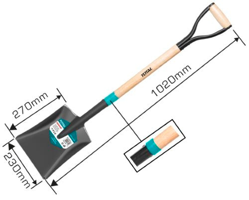 Total Square Shovel with 1 Meter Wooden Stick (THTHW0102)