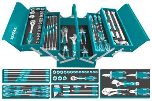 Total 59-Piece Steel Tool Box – Durable and Versatile Tools