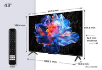 تلفزيون TCL 43V6C 43 بوصة 4K HDR Google TV Dolby Vision