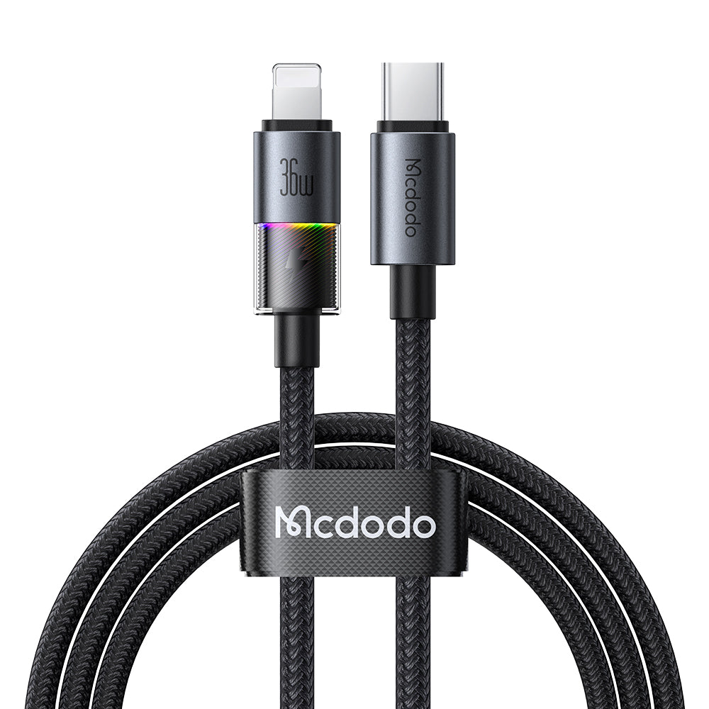 Mcdodo CA-8190 USB-C to Lightning RGB Cable – 36W Fast Charging Mcdodo CA-8190 USB-C to Lightning RGB Cable – 36W Fast Charging