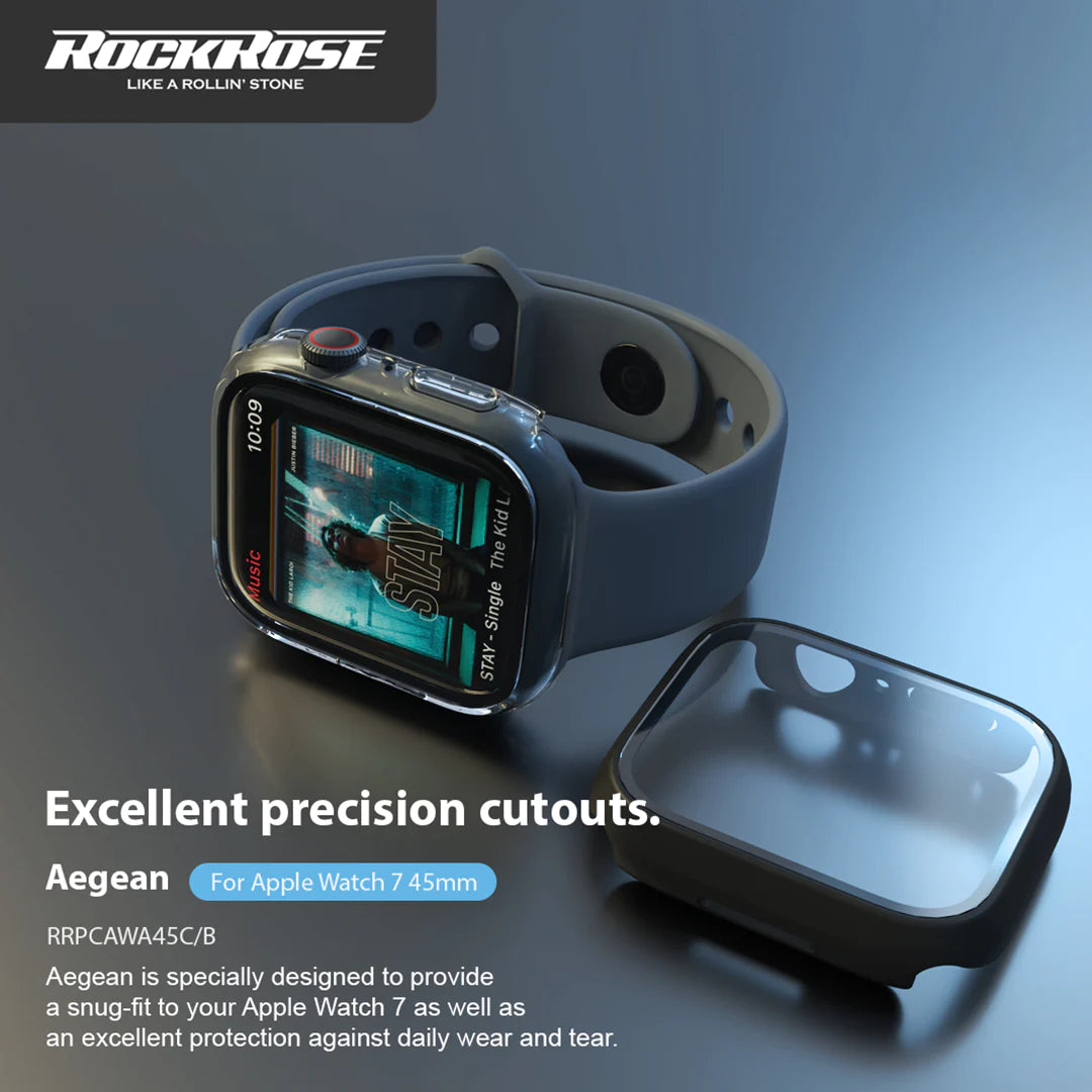RockRose Apple Watch Series 7 Case, 45 mm - Clear