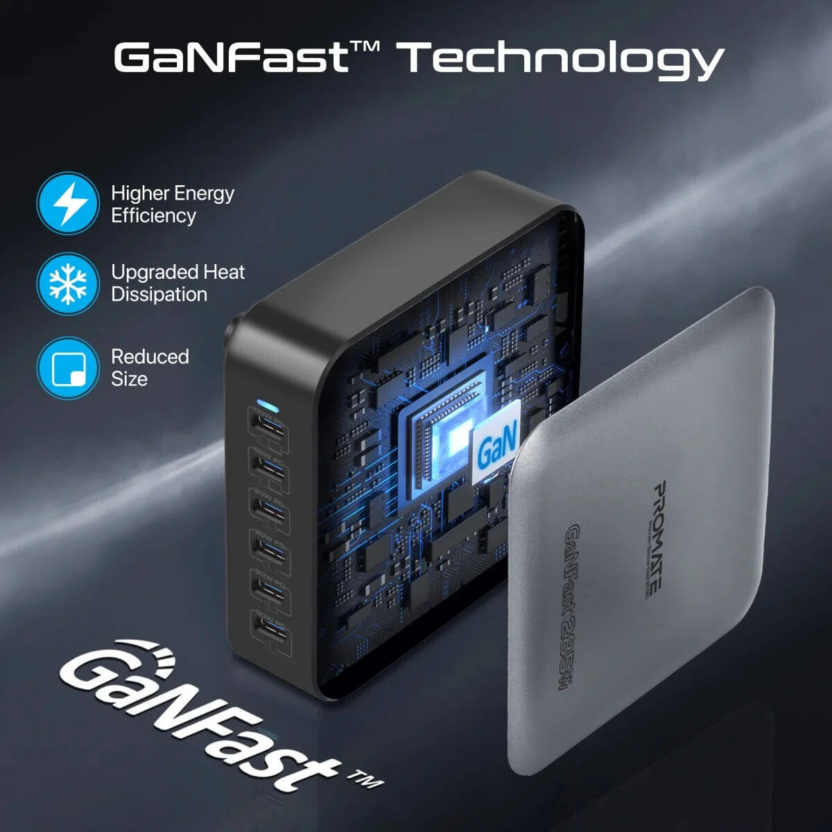 Promate PowerBase-GaN285 Charging Station, 6-Port USB-C Desktop Charger with PPS , 1.5M Cable Promate PowerBase-GaN285 Charging Station, 6-Port USB-C Desktop Charger with PPS , 1.5M Cable