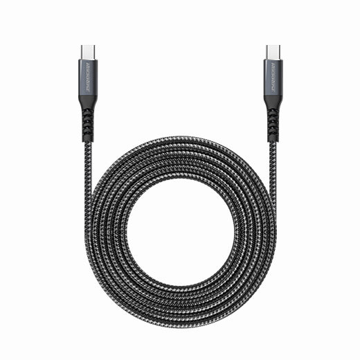 RockRose 3A 60W Max 2M Type-C To Type-C Cable - Black + Midnight Blue