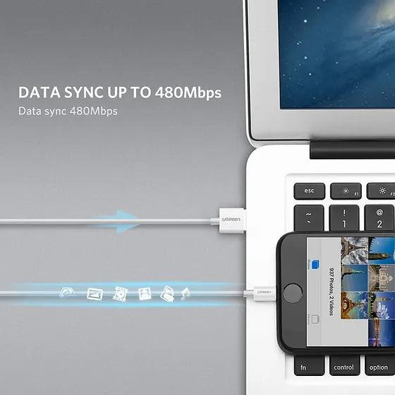كابل يوجرين USB-A إلى لايتنينج 1م - شحن سريع ومزامنة بيانات كابل يوجرين USB-A إلى لايتنينج 1م - شحن سريع ومزامنة بيانات