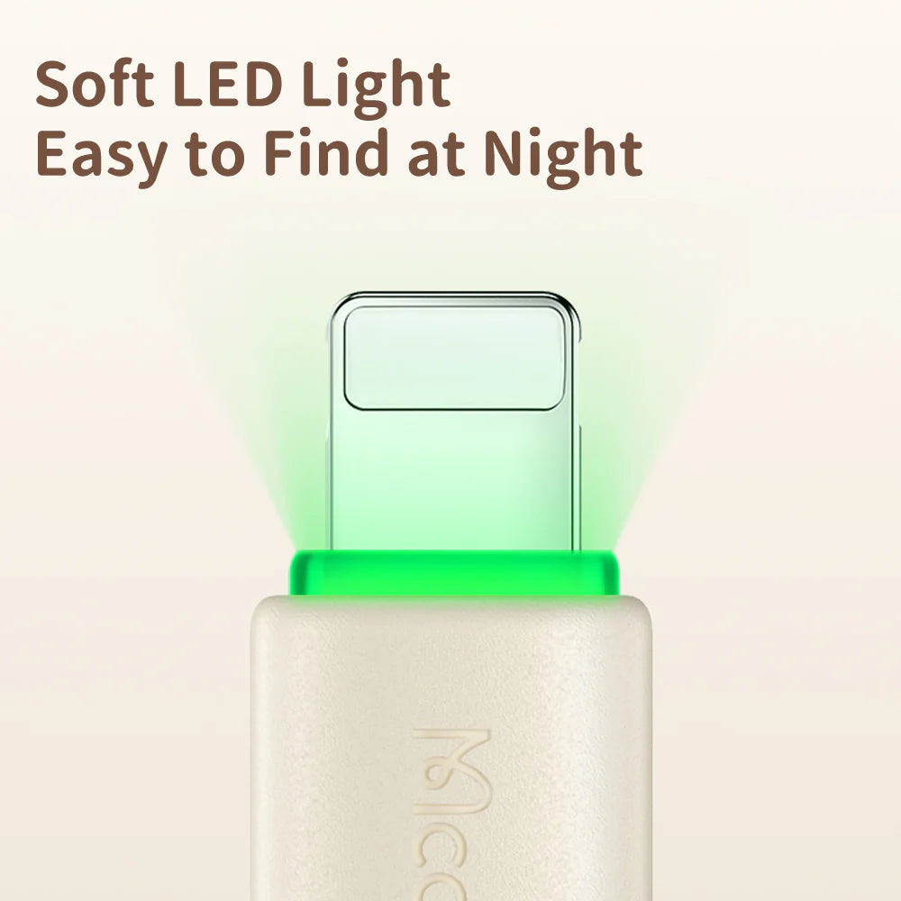 Mcdodo USB to Lightning Cable with LED Light 1.2m Fast Charging - Black & Beige Mcdodo USB to Lightning Cable with LED Light 1.2m Fast Charging - Black & Beige