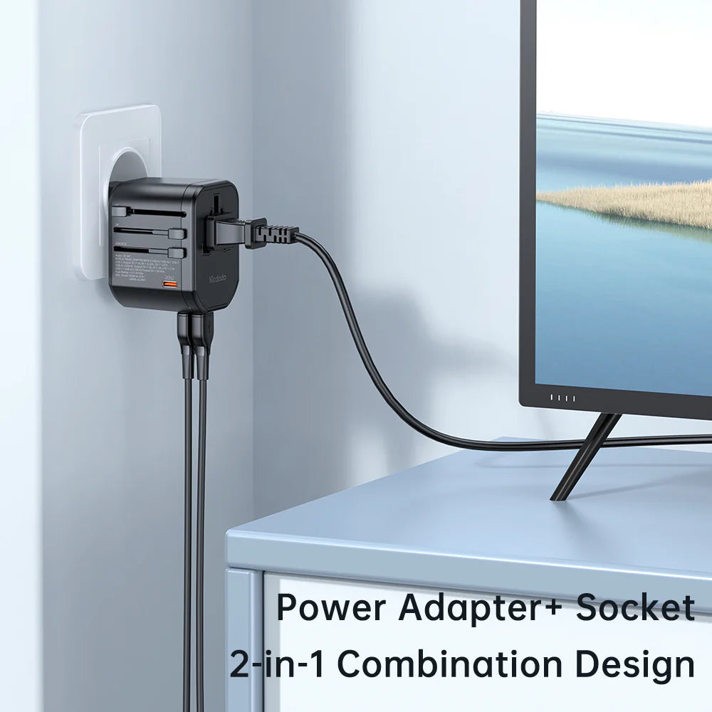 Mcdodo 20W PD Fast Charging Universal Travel Adapter - Black Mcdodo 20W PD Fast Charging Universal Travel Adapter - Black