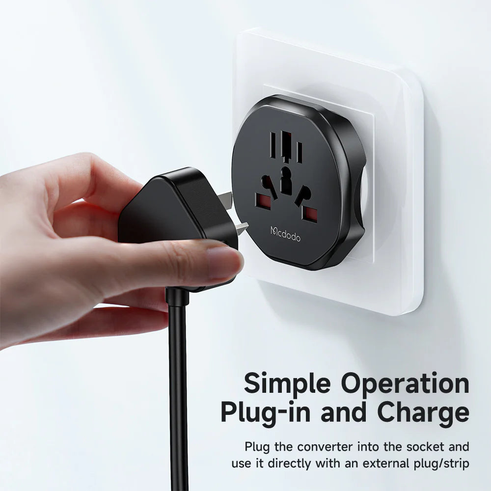 Mcdodo Universal Travel Adapter EU Plug Power in 150 & Countries - Black Mcdodo Universal Travel Adapter EU Plug Power in 150 & Countries - Black