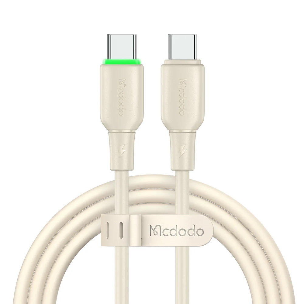Mcdodo Silicone USB C to USB C 65W Data Cable with LED 1.2m