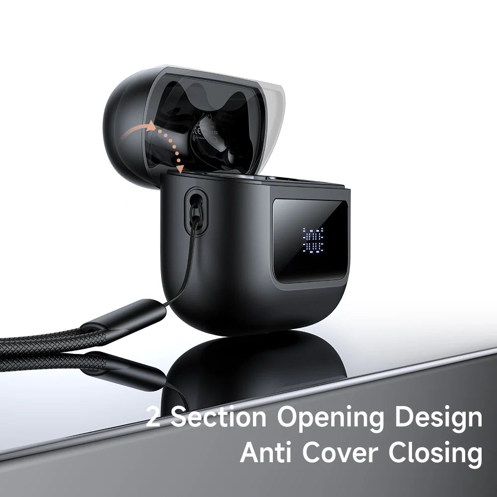 Mcdodo B04 TWS Earbuds with Digital Display & Lanyard - Black Mcdodo B04 TWS Earbuds with Digital Display & Lanyard - Black