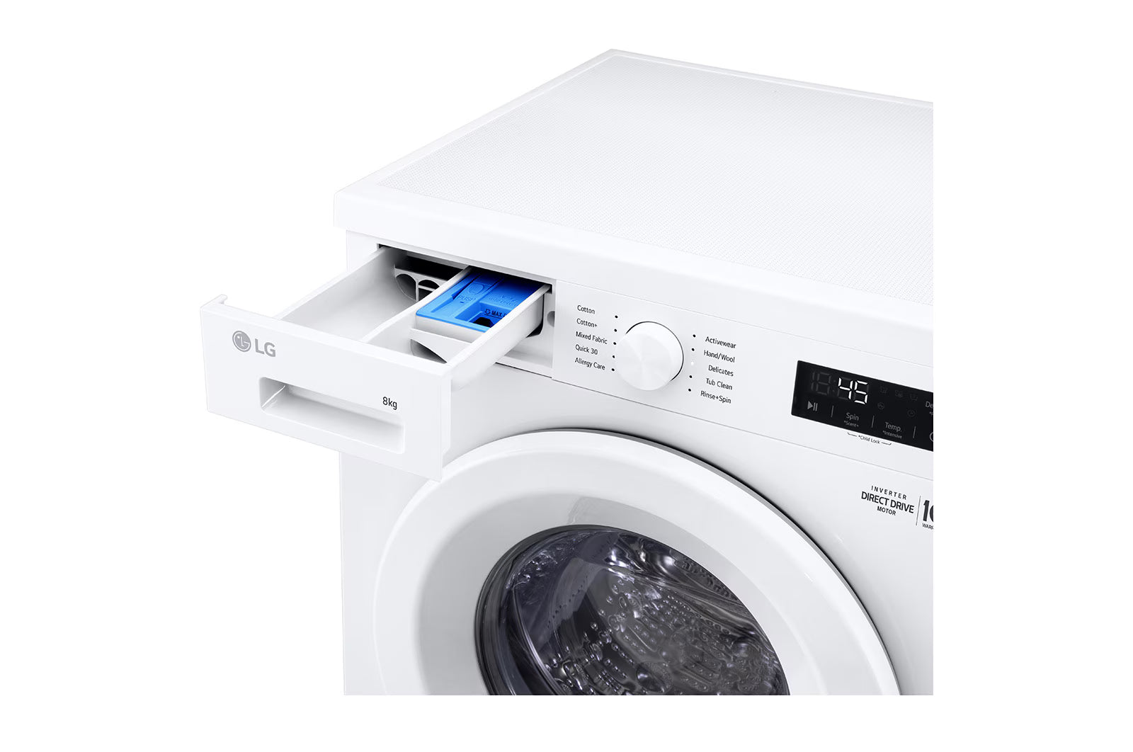 LG Front Load Washing Machine 8kg - Direct Drive, Smart Diagnosis - White