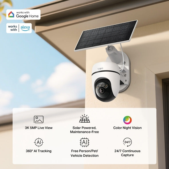 Tapo C630 KIT — Camera with Solar Panel Mounted