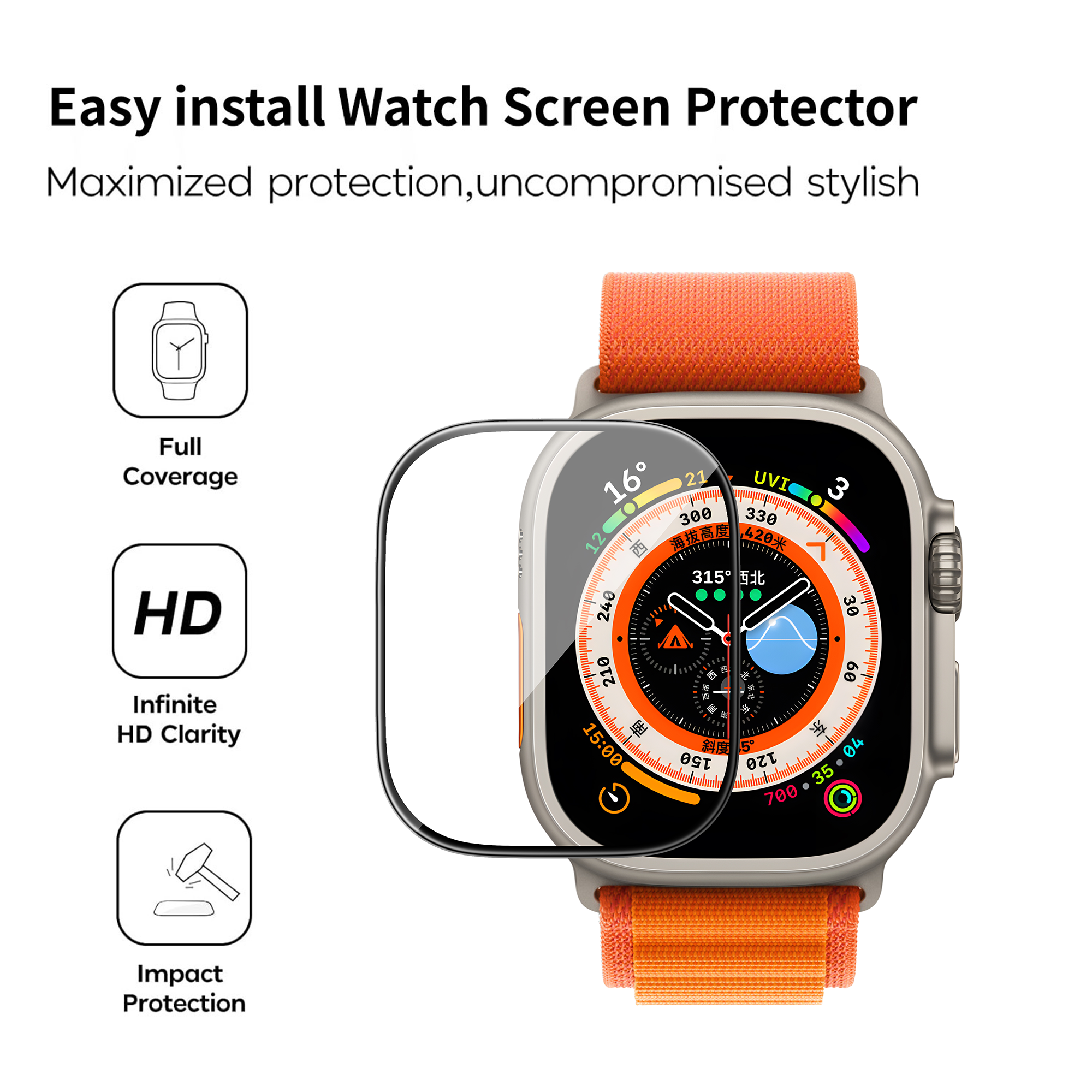 WIWU Easy Install Watch Protector 42mm JD-107 Simple Setupo - transparent