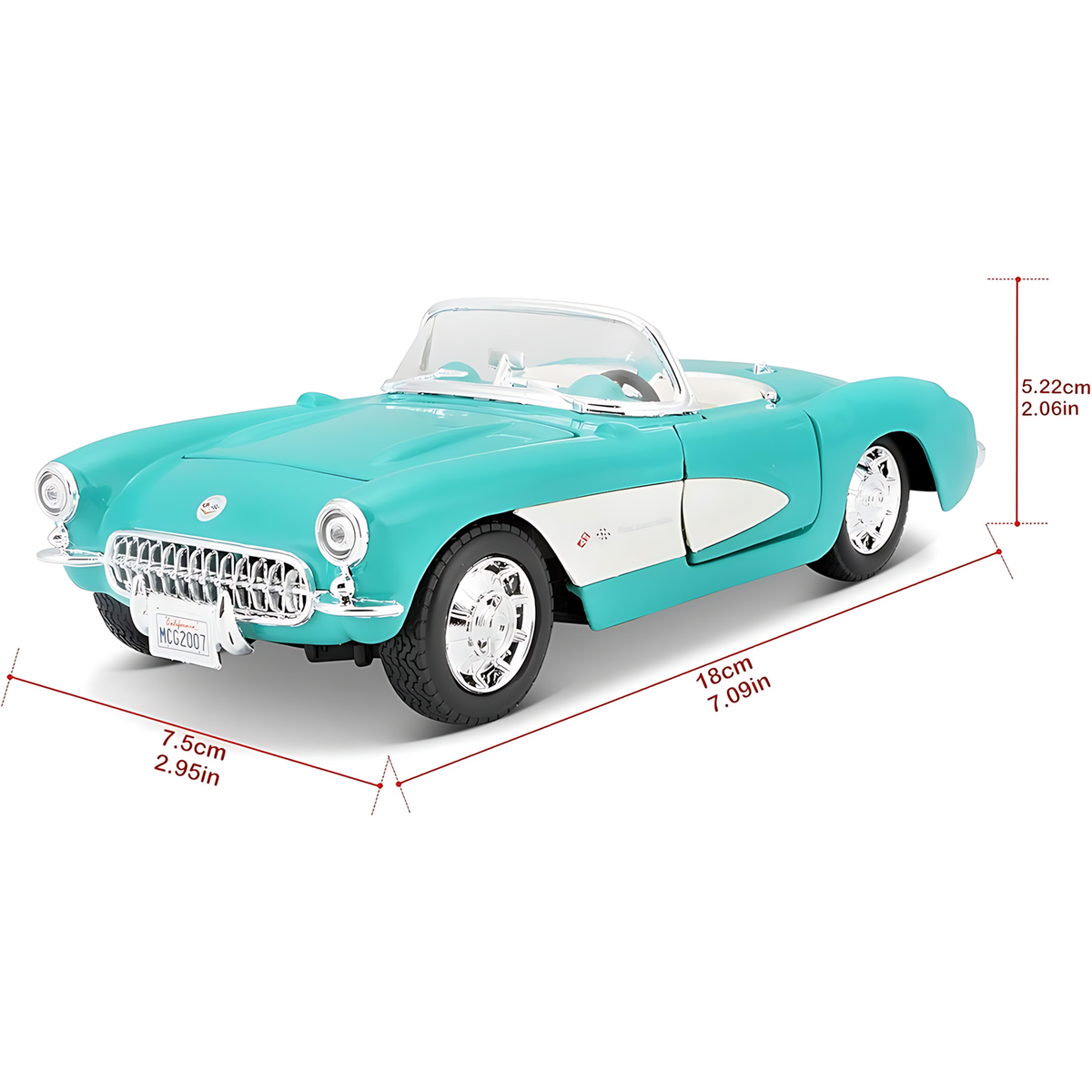 Maisto 1957 Chevrolet Corvette Die-Cast Model Car – 1:24 Scale