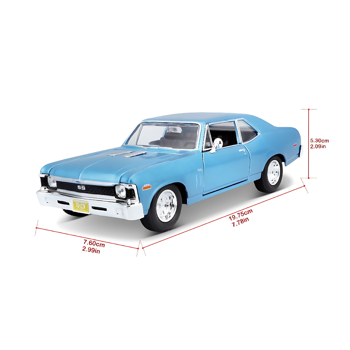Maisto 1970 Chevrolet Nova SS Die-Cast Model Car – 1:24 Scale