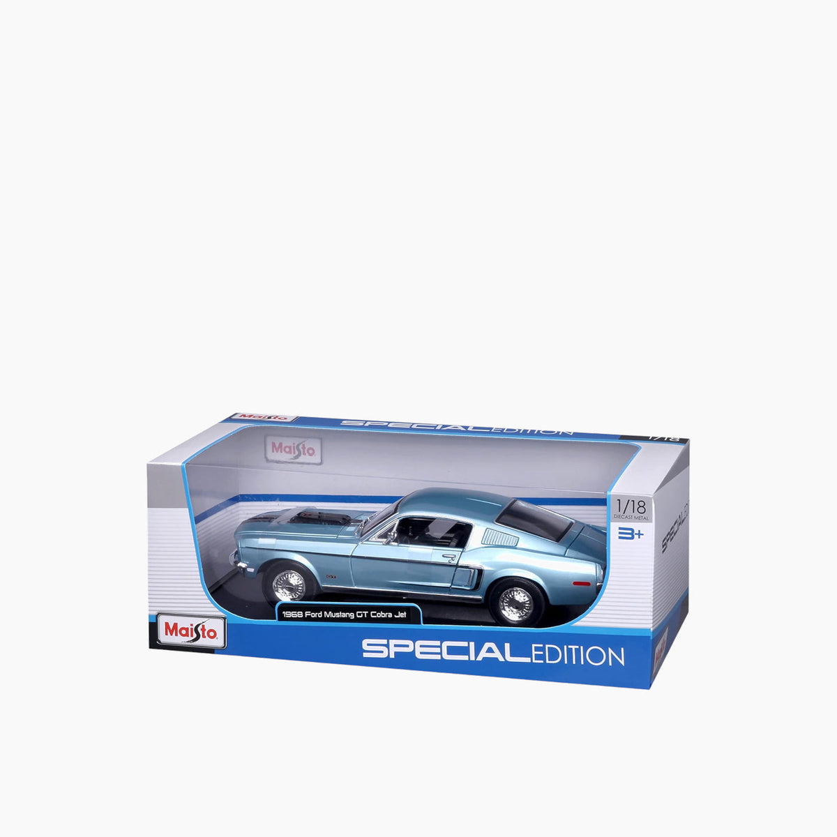 Bburago Ford Mustang GT Cobra Jet FB 1968 Die-Cast Model Car – 1:18 Scale