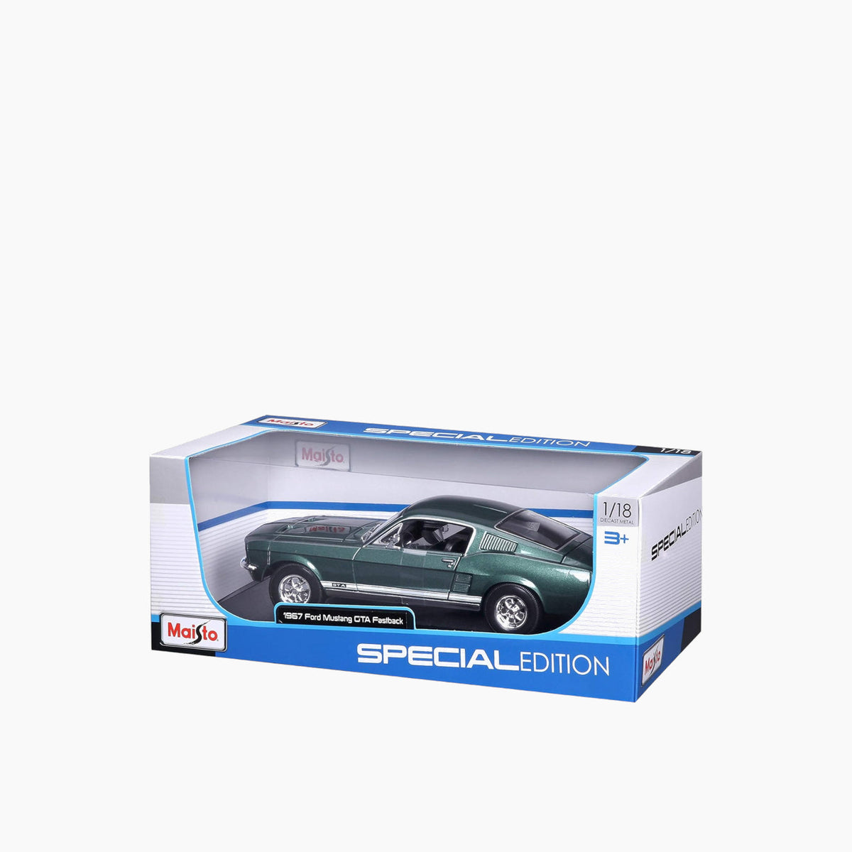 Maisto 1967 Ford Mustang Fastback Die-Cast Model Car – 1:18 Scale