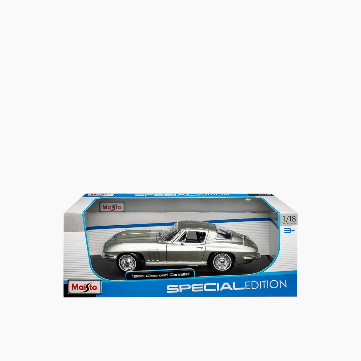 Bburago 1965 Chevrolet Corvette Die-Cast Model Car – 1:18 Scale