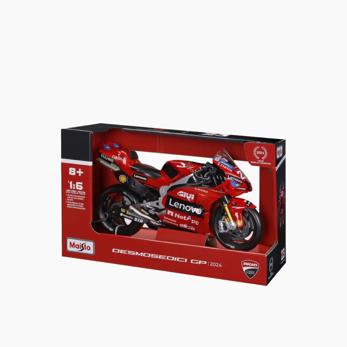 Maisto Ducati Lenovo Team 2024 Die-Cast Motorcycle – 1:6 Scale