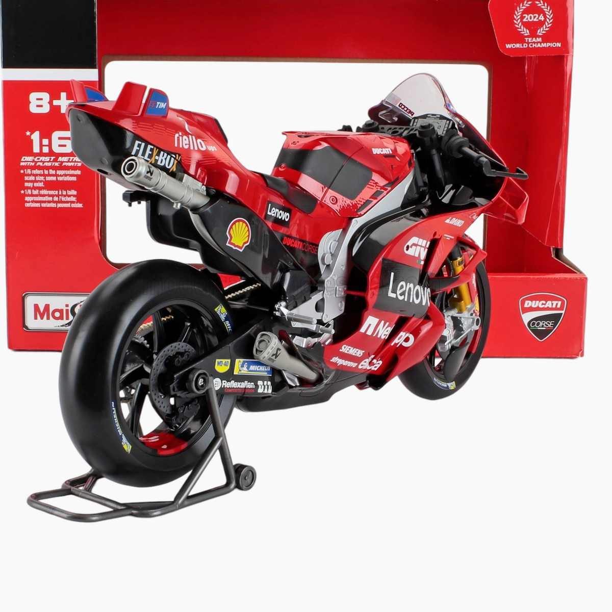Maisto Ducati Lenovo Team 2024 Die-Cast Motorcycle – 1:6 Scale