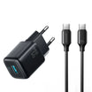 Joyroom JR-TG7 33W Dual Port Fast Charger with USB-C Cable - Black