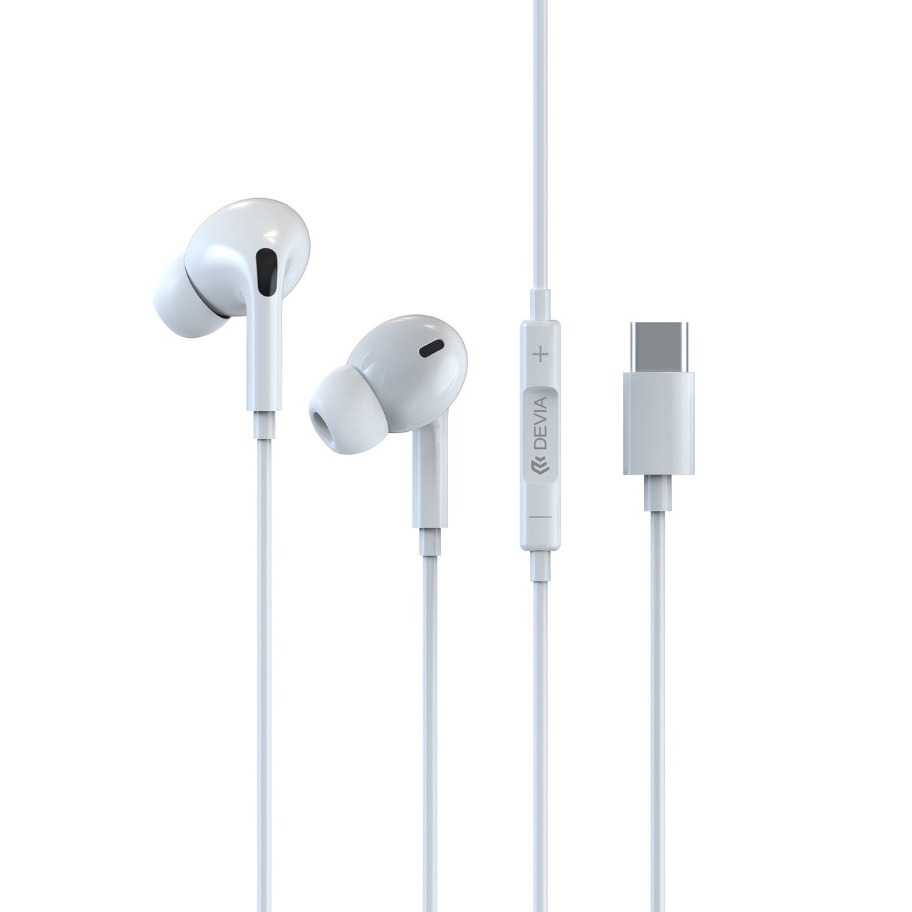 Devia Smart Series In-ear Wired Earbuds Earphone with Type-C - White
