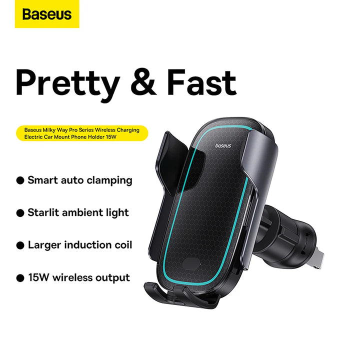 Baseus Milky Way Pro Series 15W Wireless Charging Car Mount Baseus Milky Way Pro Series 15W Wireless Charging Car Mount