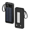 Solar Power Bank 30000mAh with LED Flashlight - Portable Charger