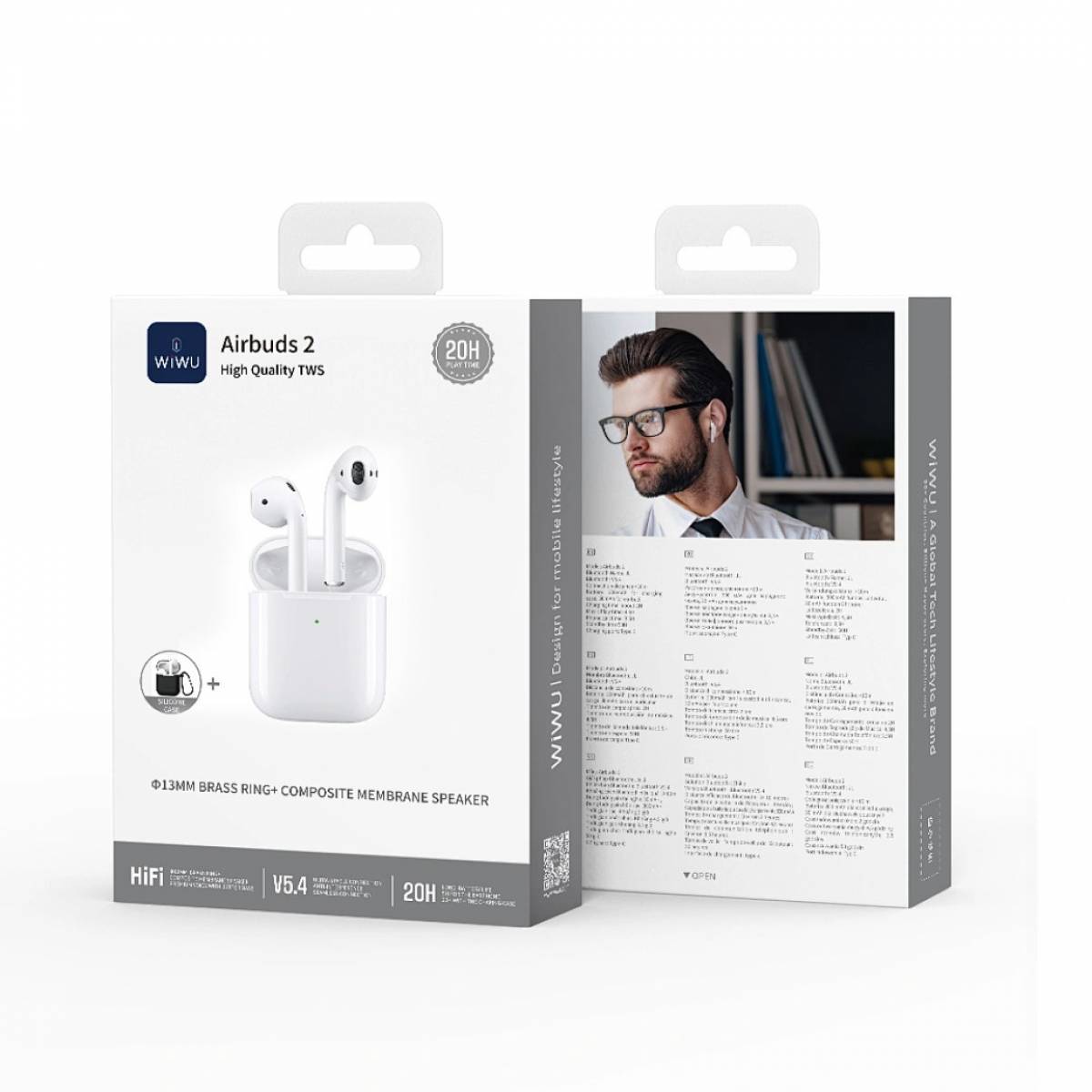 WiWU Airbuds 2 Wireless Earbuds – Bluetooth V6.0, Type-C Charging, 45H Playback, 18-Month Warranty