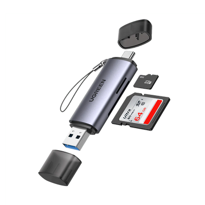 UGREEN USB-C & USB-A SD Card Reader – Dual Slot, 5Gbps.