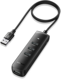 يوجرين USB Hub 4 منافذ بسرعة 5Gbps وكابل 1 متر - أسود
