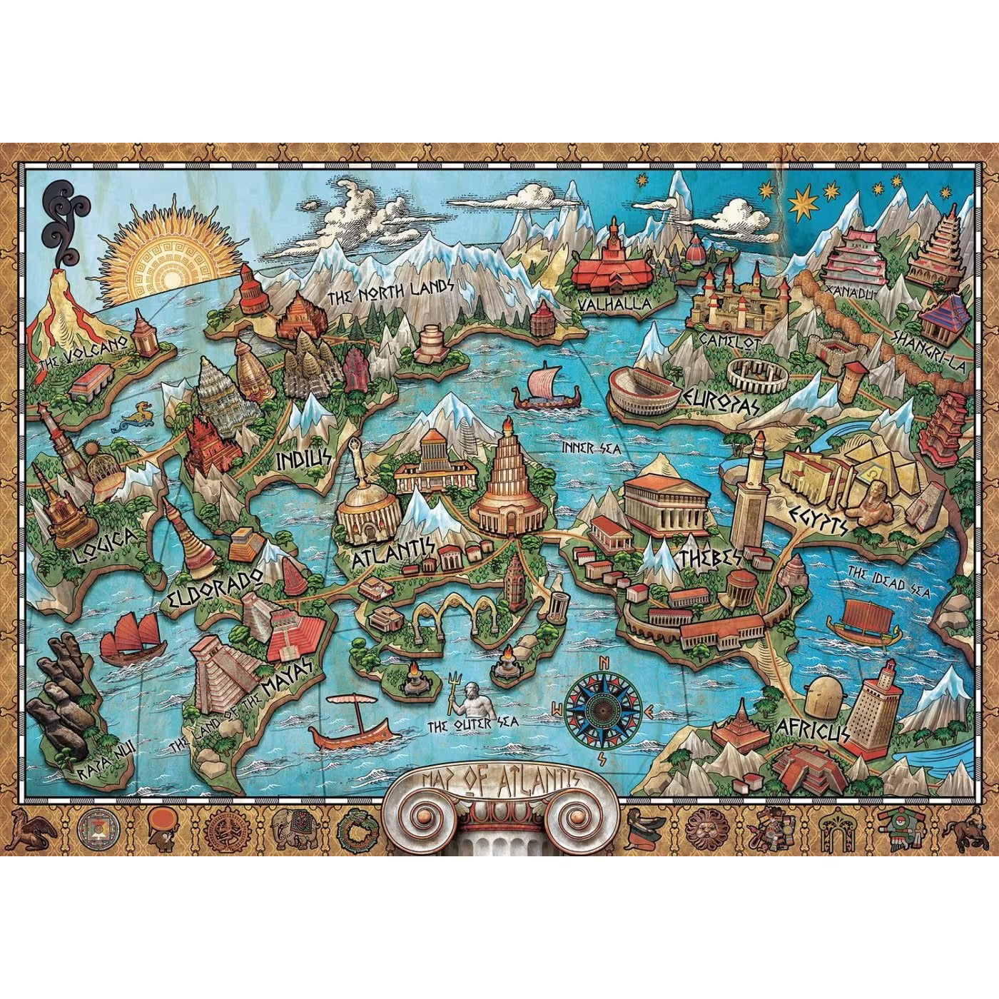 أحجية Ravensburger 1000 قطعة - مدينة أتلانتس الغامضة