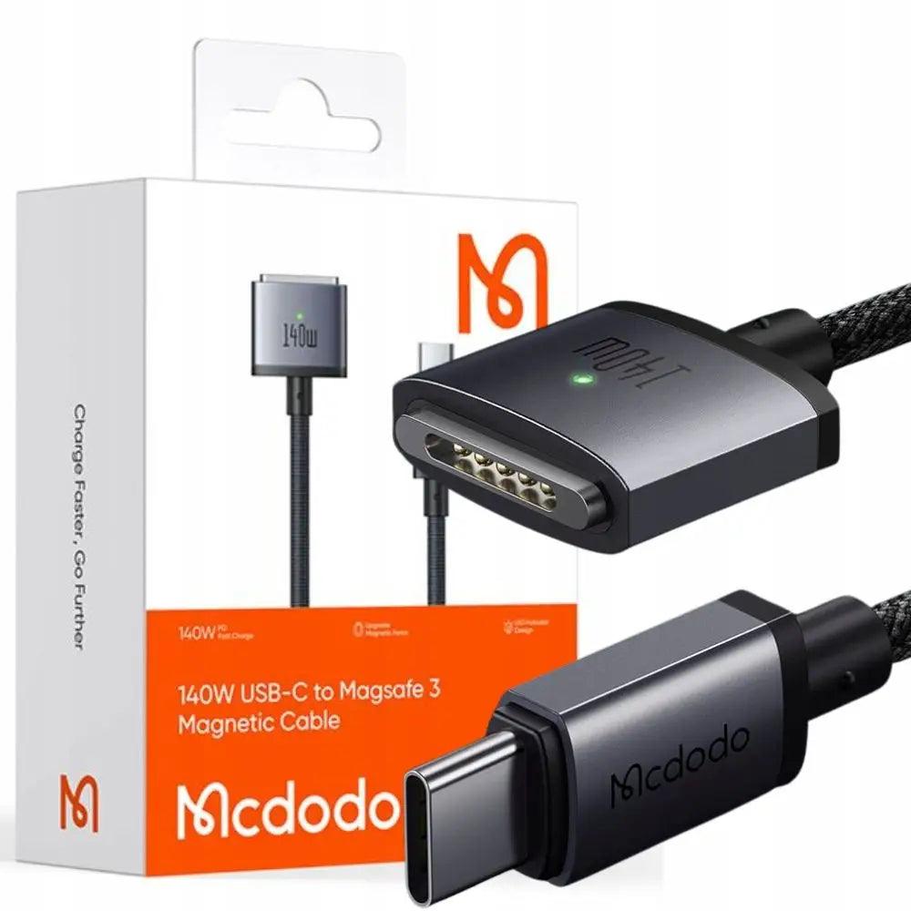 Mcdodo 140W Type C to MagSafe 3 Charging Cable with LED - Black Mcdodo 140W Type C to MagSafe 3 Charging Cable with LED - Black