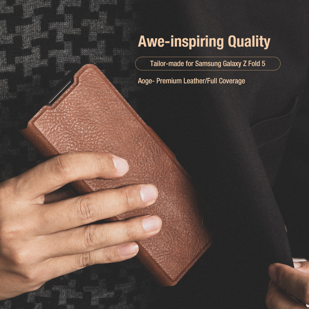 Nillkin Aoge Leather Case for Z Fold5 – Premium & Protective Nillkin Aoge Leather Case for Z Fold5 – Premium & Protective