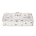 Al-Hoora Acrylic Cutlery Box - Transparent & Gold Elegant