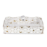 Al-Hoora Acrylic Cutlery Box - Transparent & Gold Elegant