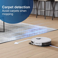 مكنسة كهربائية روبوتية من ECOVACS Deebot N8+ وممسحة - باللون الأبيض