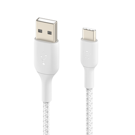Belkin BoostCharge Braided USB-C to USB-A Cable (2m / 6.6ft, White)
