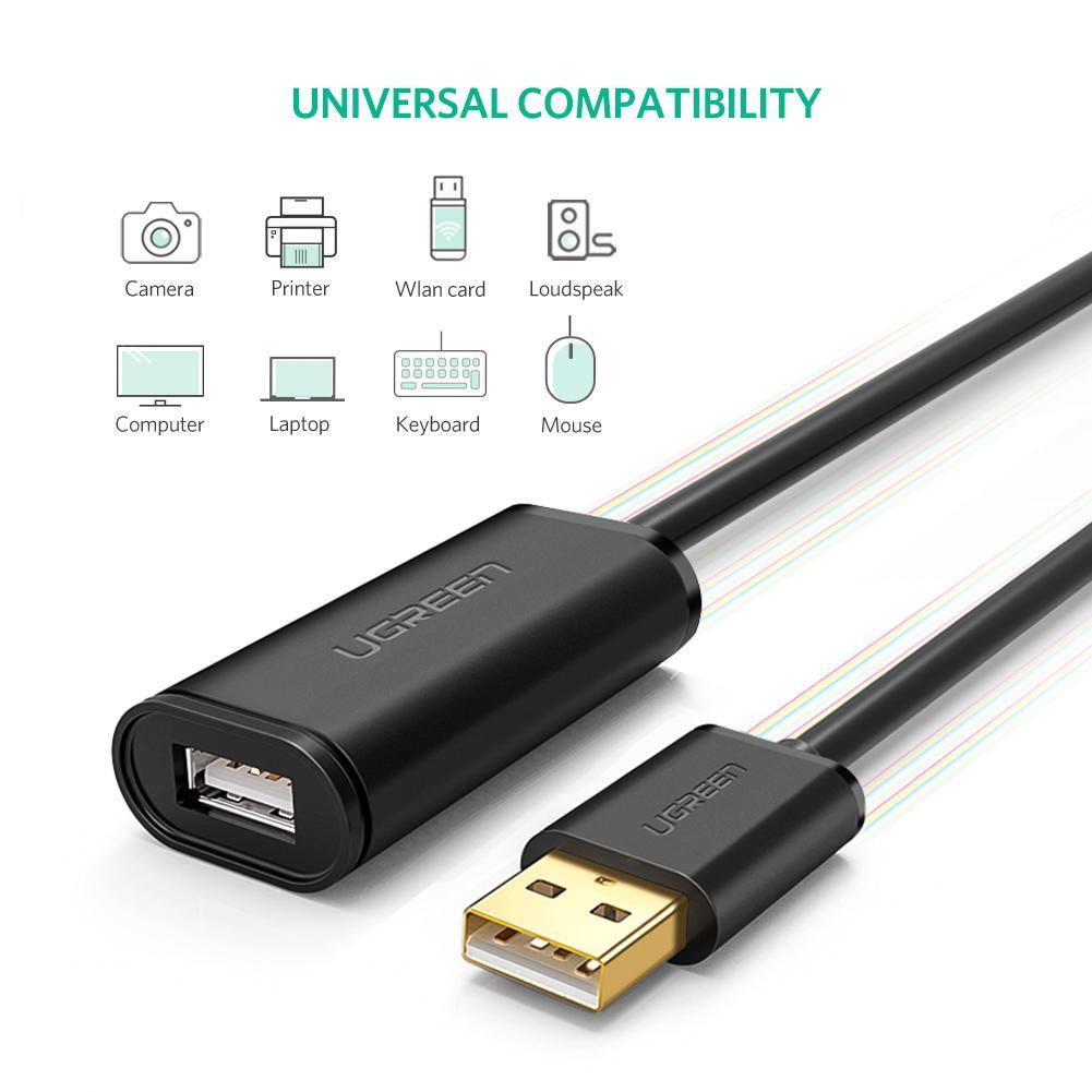 UGREEN USB 2.0 Active Extension Cable with Chipset 5m (Black) UGREEN USB 2.0 Active Extension Cable with Chipset 5m (Black)