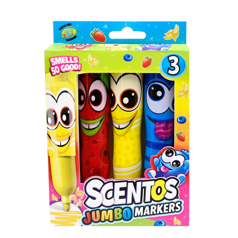 Scentos Funny Jumbo Face Markers - 3 Pack Asst