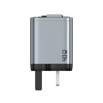 Green Lion 40W GaN UK Wall Charger + Type-C Cable – Gray