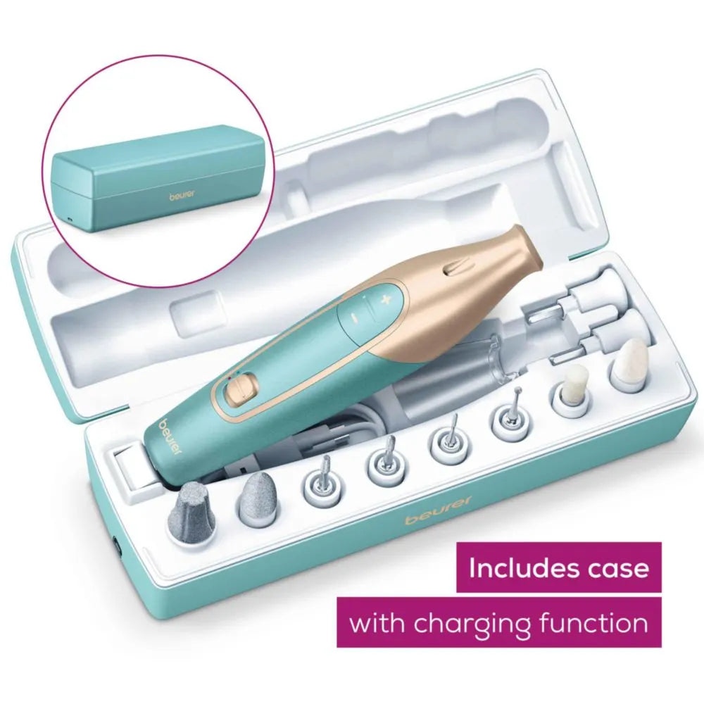 طقم مانيكير وباديكير لاسلكي احترافي من بيورير 14 قطعة