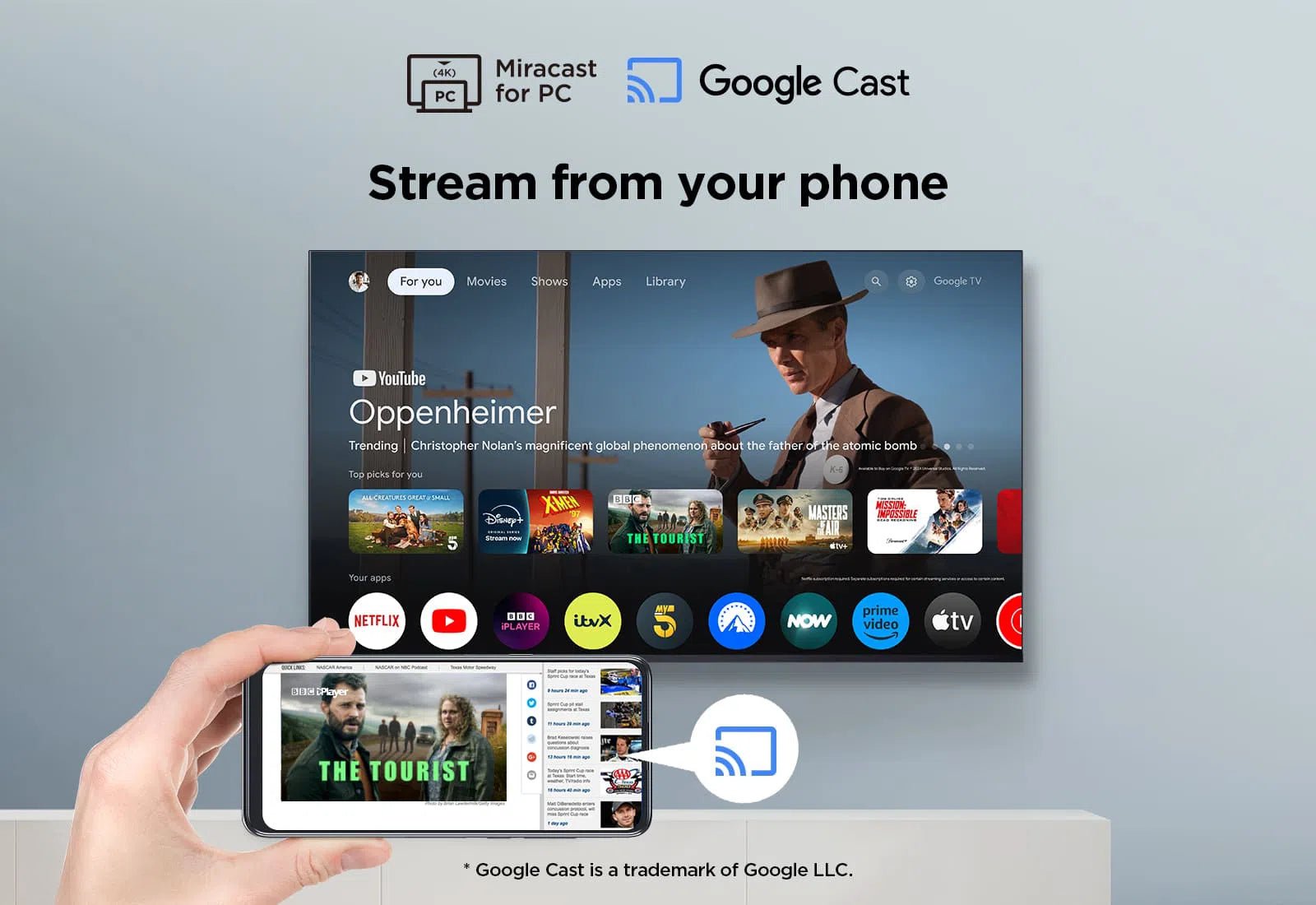TCL 43V6C 43" 4K HDR Smart Google TV | Dolby Vision | Dolby Atmos | MEMC | AiPQ Processor