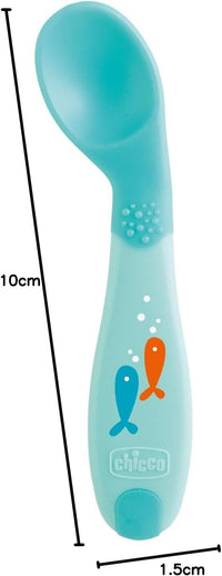 Chicco First Spoon 8M+ Boy Easy & Safe for Self-Feeding - Turquoise