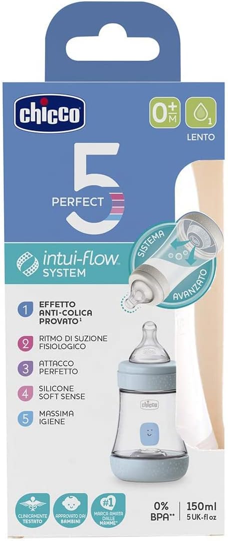 Chicco P5 PP Boy Bottle 150ml Slow Flow CL2 Anti-Colic - Blue