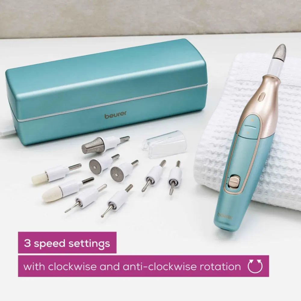 طقم مانيكير وباديكير لاسلكي احترافي من بيورير 14 قطعة