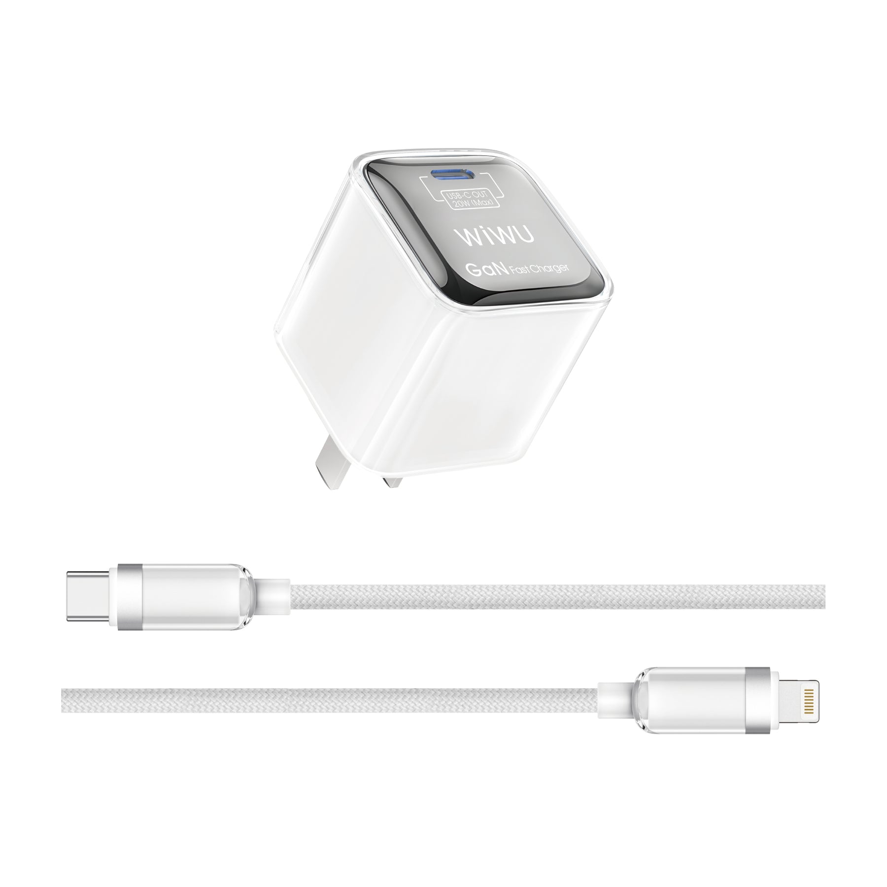 WIWU Jello 20W GaN & Cable Fast & Versatile Charging - White WIWU Jello 20W GaN & Cable Fast & Versatile Charging - White