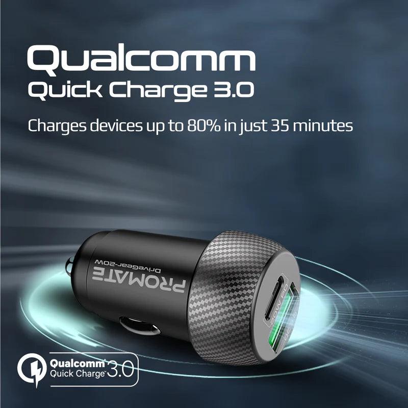 PROMATE DriveGear-20W Quick Charging Mini Car Charger