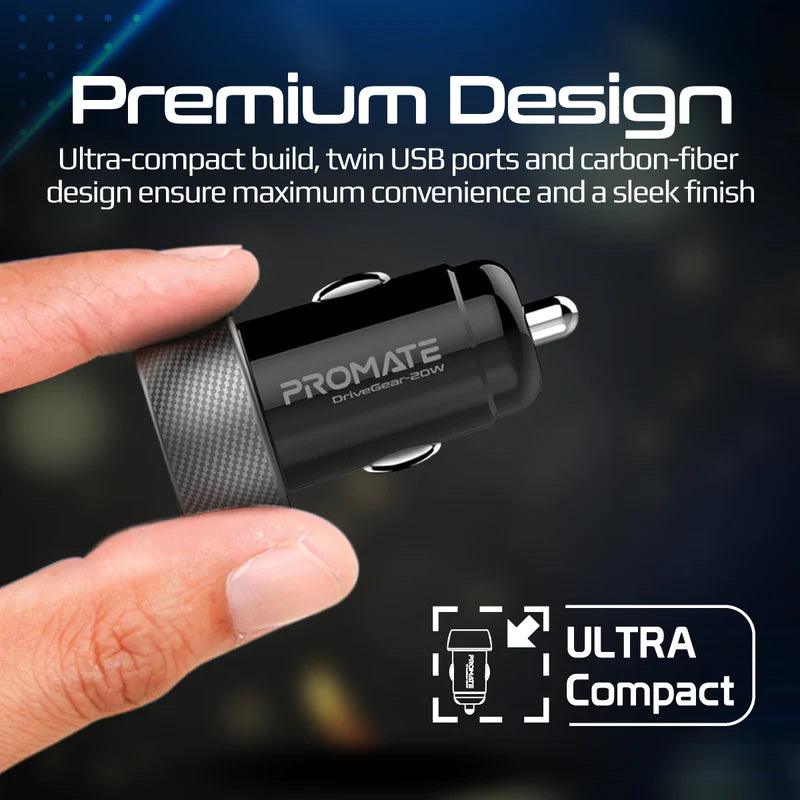 PROMATE DriveGear-20W Quick Charging Mini Car Charger