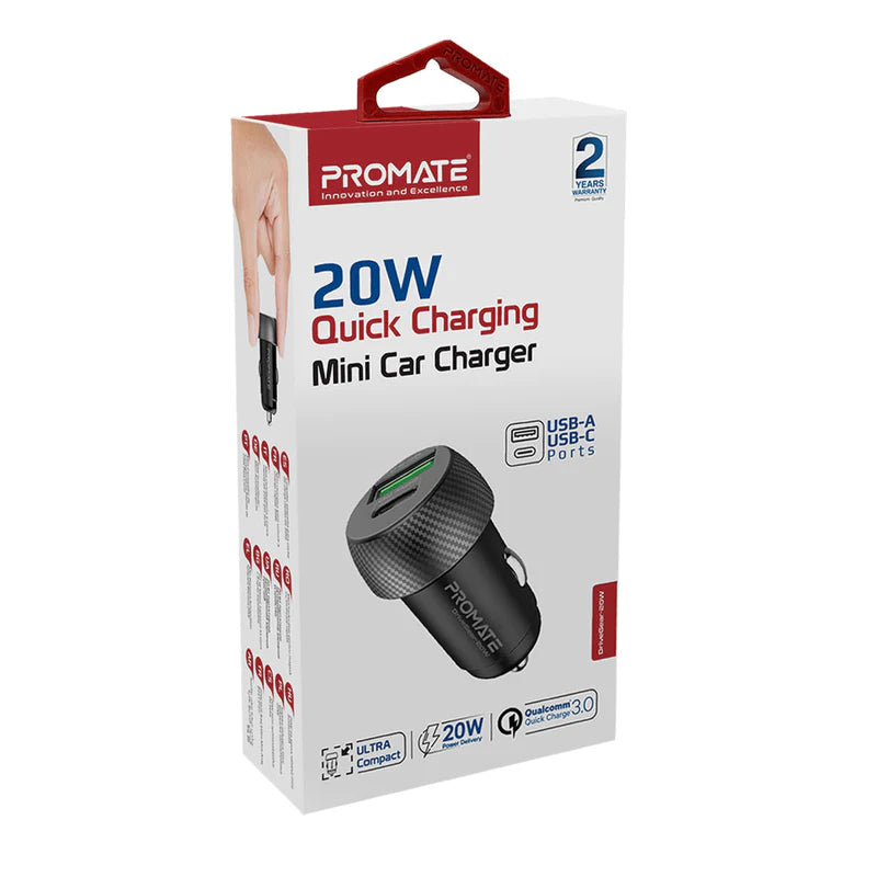PROMATE DriveGear-20W Quick Charging Mini Car Charger